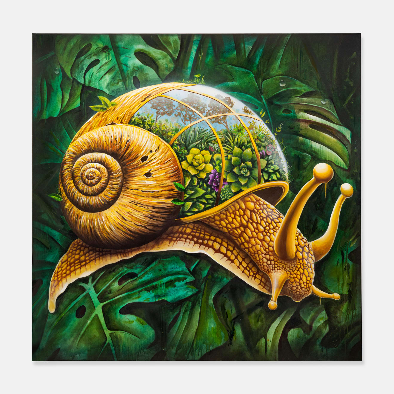 Mike Makatron, Snail Succulent Terrarium, 2024