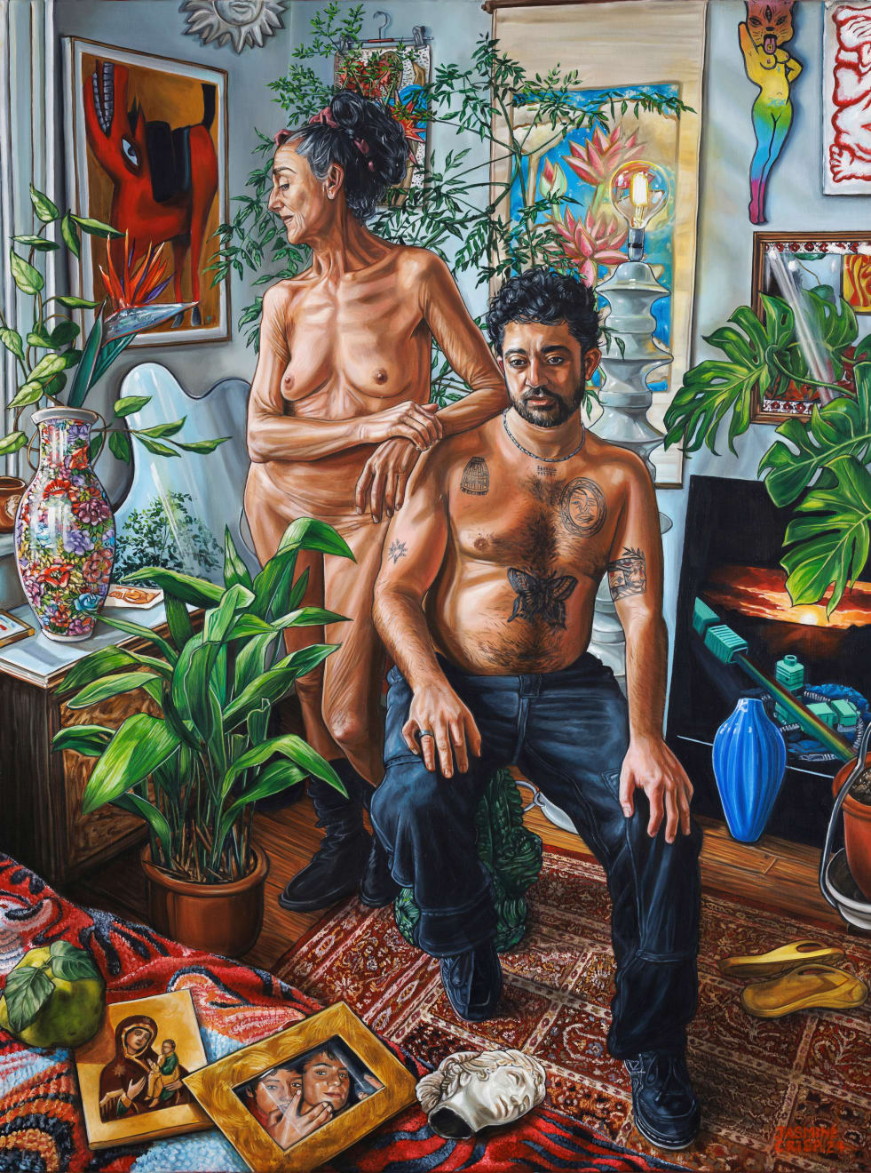 Jasmine Crisp, Mother and Child (A Portrait of Hari & Olympia), 2024