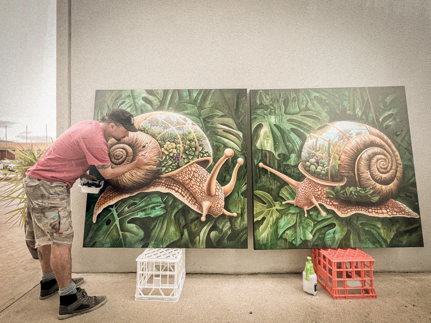 Mike Makatron, Snail Cactai Terrarium, 2024