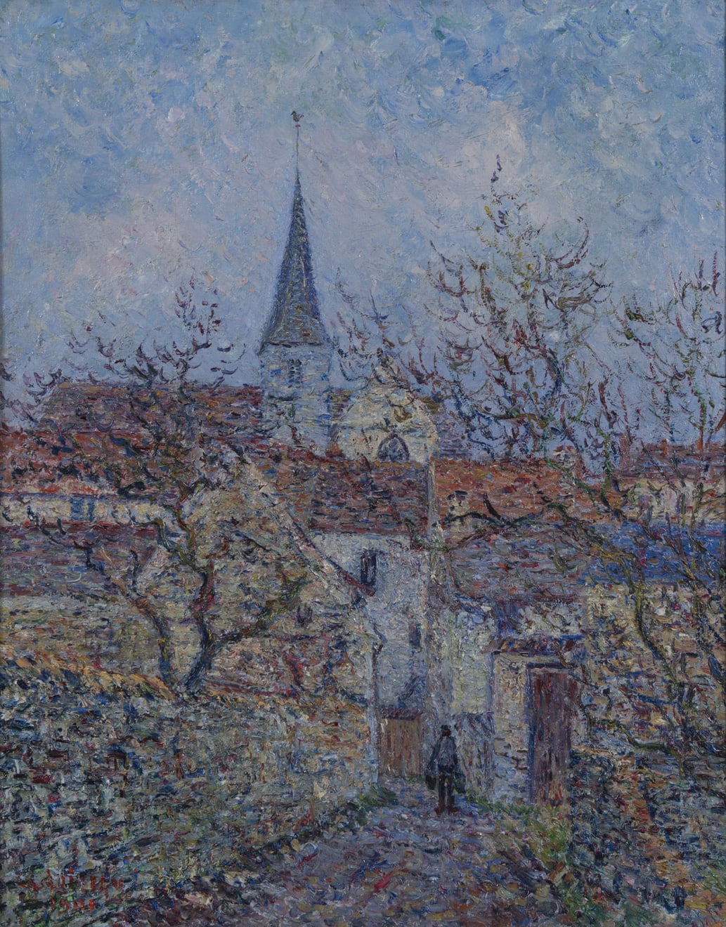 Gustave Loiseau, L'église de Bennecourt, 1901