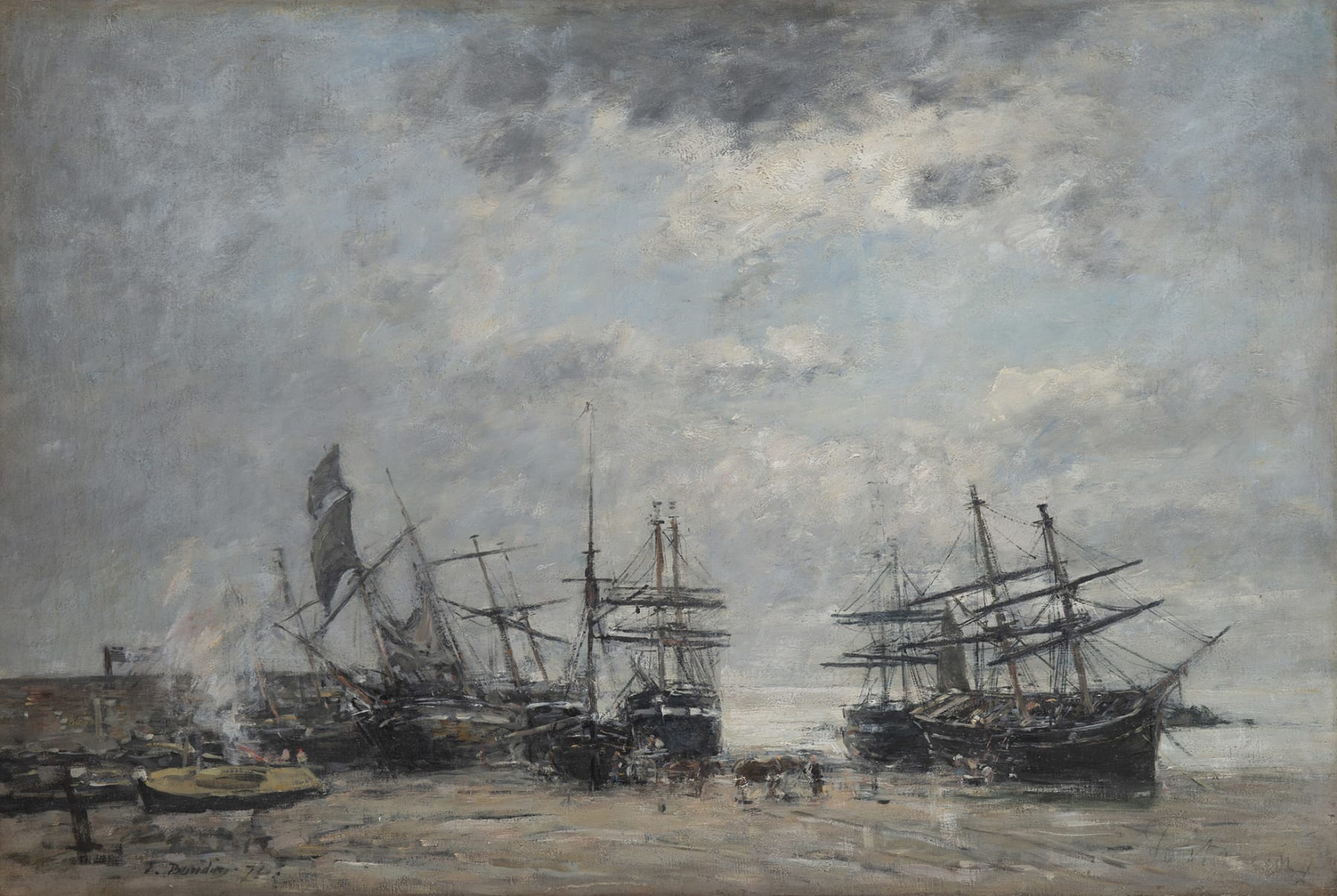 Eugène Boudin, Portrieux, marée basse, 1875