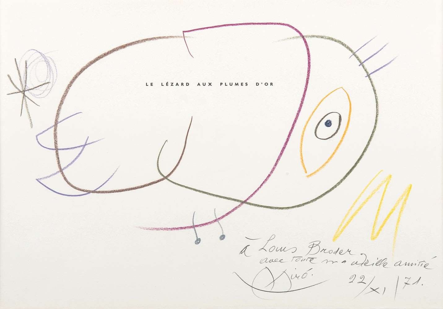 Joan Miro, Le lézard aux plumes d'or, 22.11.1971