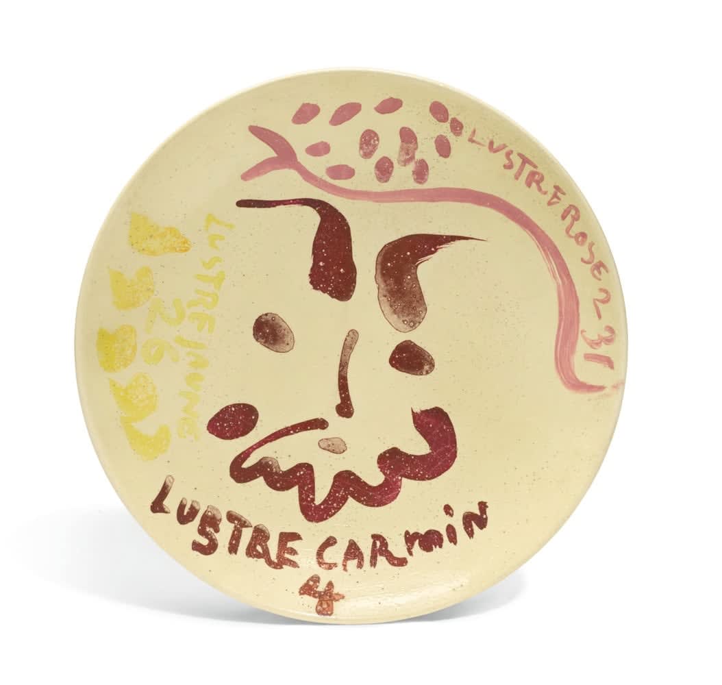 Pablo Picasso, Tête de faune avec tests de lustre rose