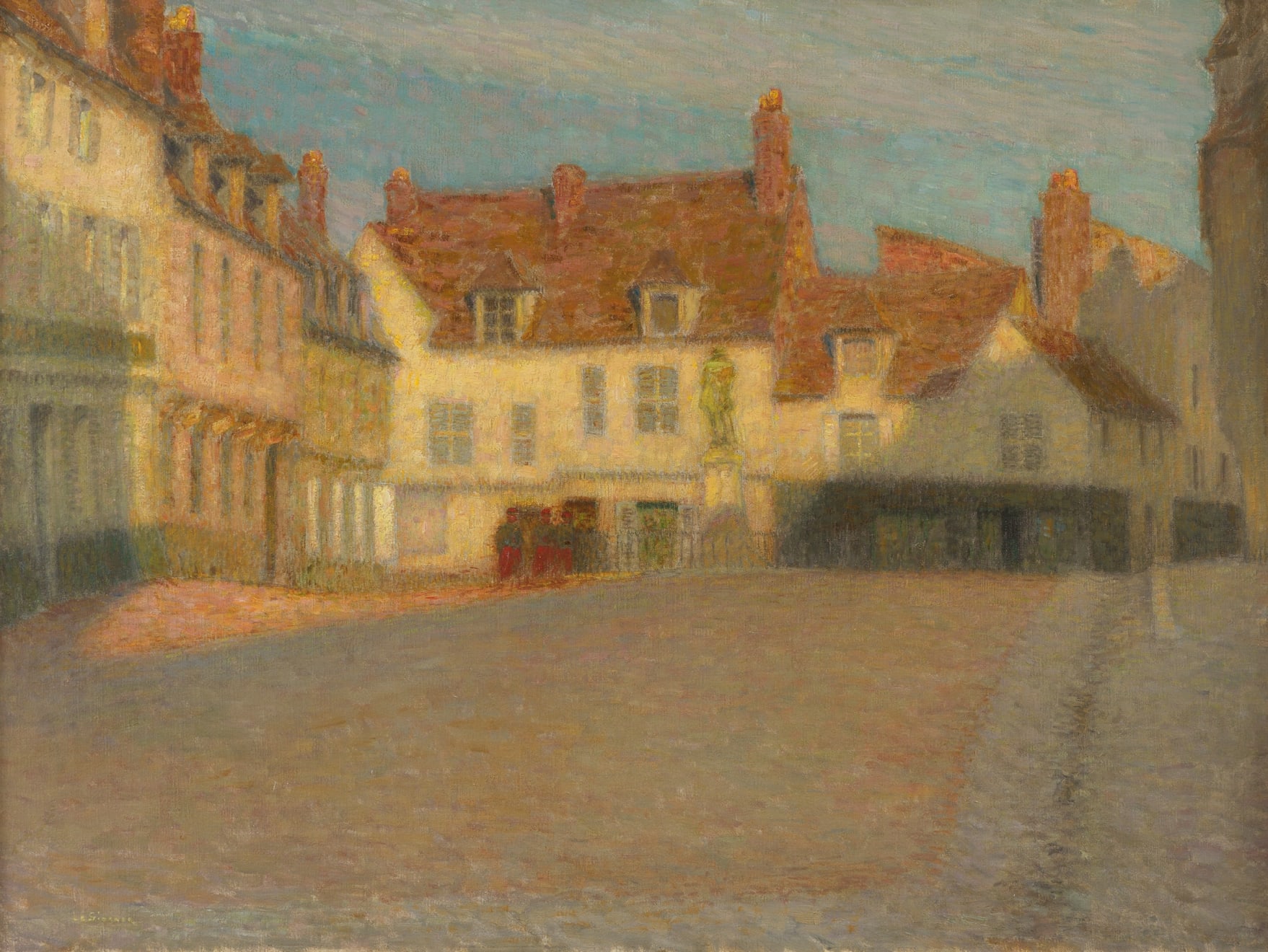 Henri Le Sidaner (1862-1939), Petite place au soleil couchant, Beauvais, 1901