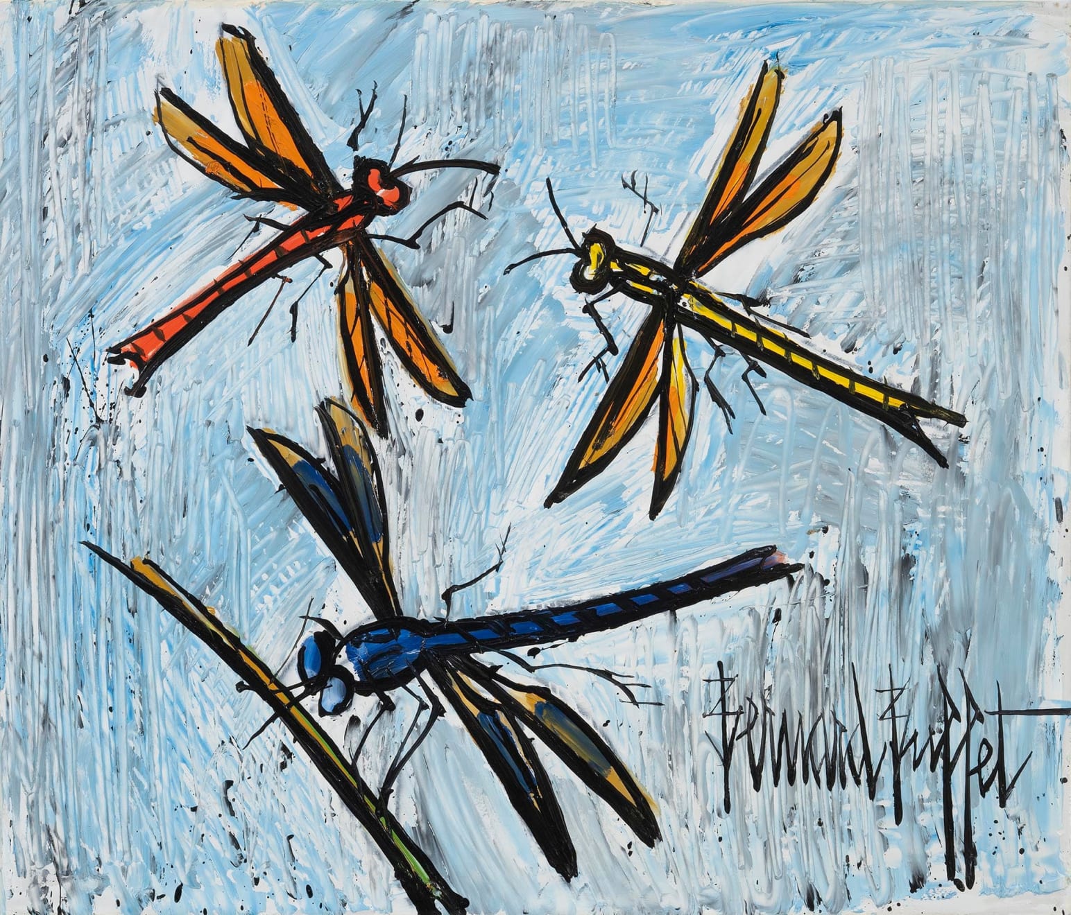 Bernard Buffet (1928-1999), Trois libellules , 1996
