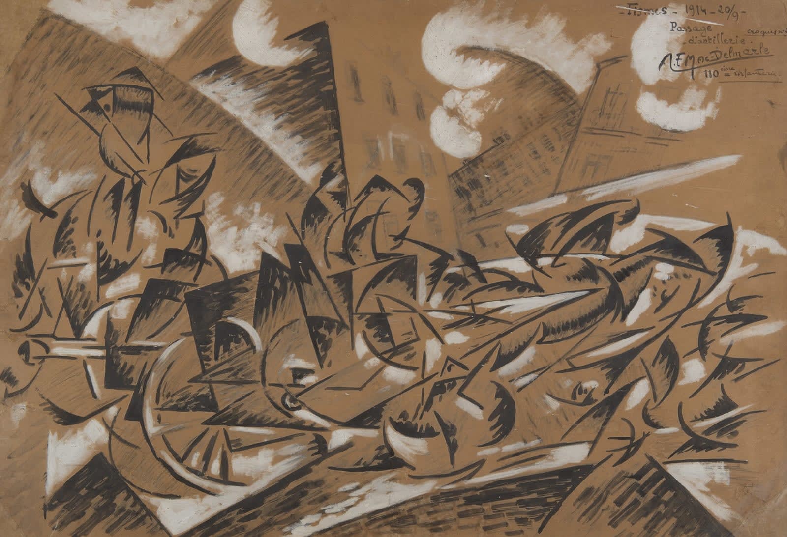 Felix Del Marle, Passage d'artillerie, Fismes, 20 septembre 1914, 20.09.1914