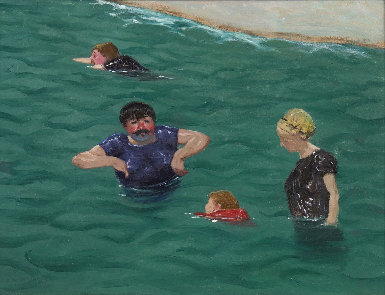 Félix Vallotton, Quatre baigneurs à Étretat, 1899
