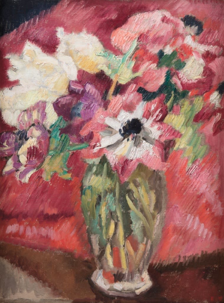 Louis Valtat, Bouquet au vase de cristal, circa 1935