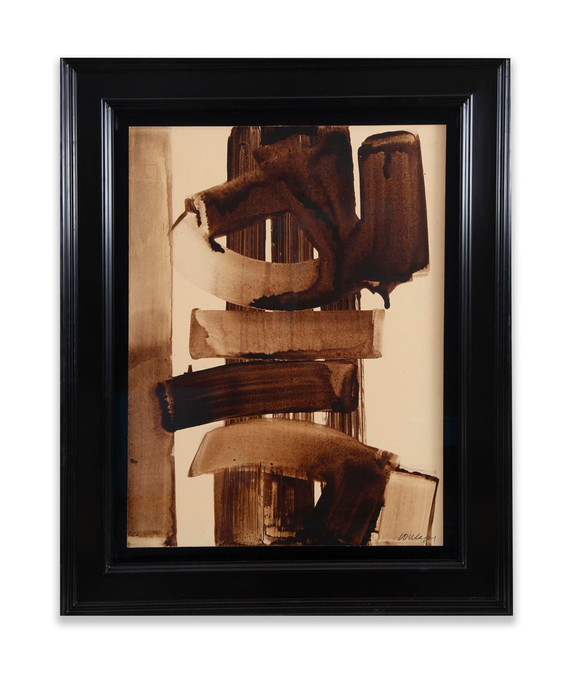 Pierre Soulages (1919-2022), "Peinture (gouache) sur papier 65 cm x 50" I Brou de noix, 1973