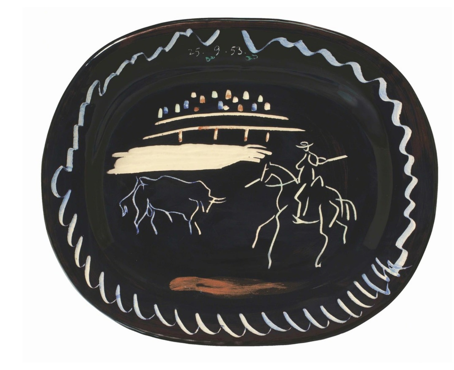 Pablo Picasso, Corrida sur fond noir, 1953