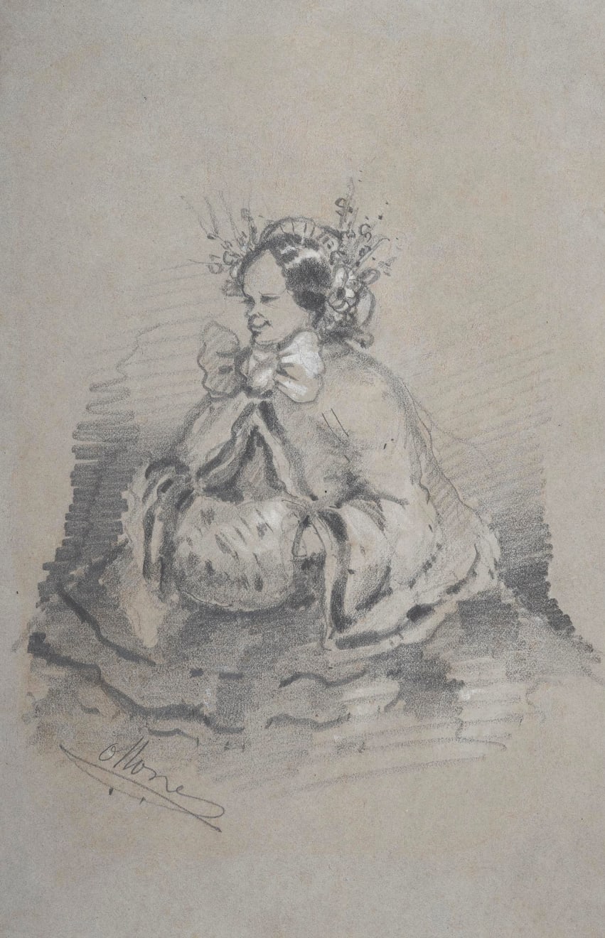 Claude Monet (1840-1926), Caricature d'une femme, circa 1857