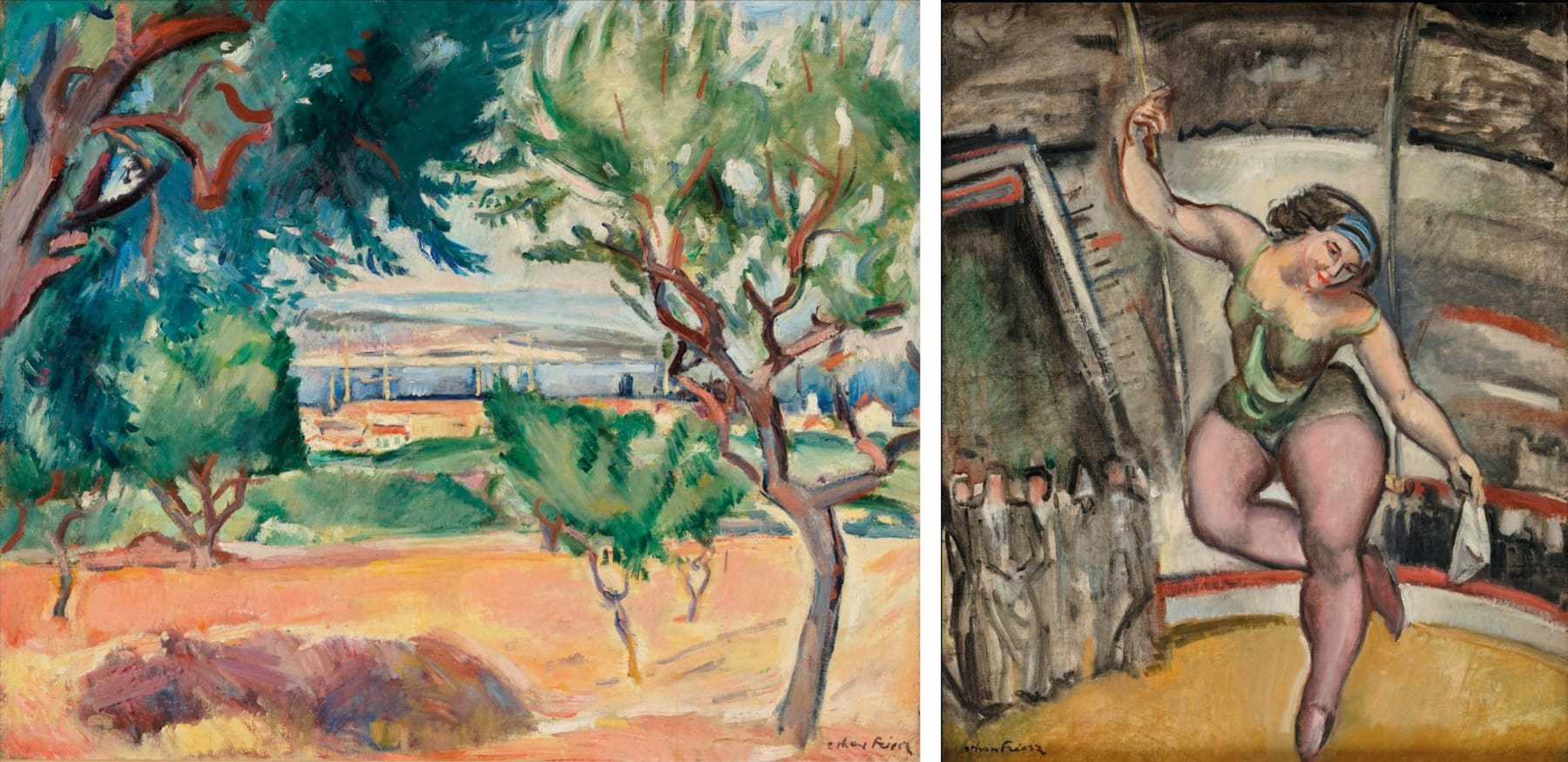 Achille-Emile Othon Friesz, Paysage (recto) ; La trapéziste du cirque Médrano, Recto : circa 1908-1909 / Verso : 1910