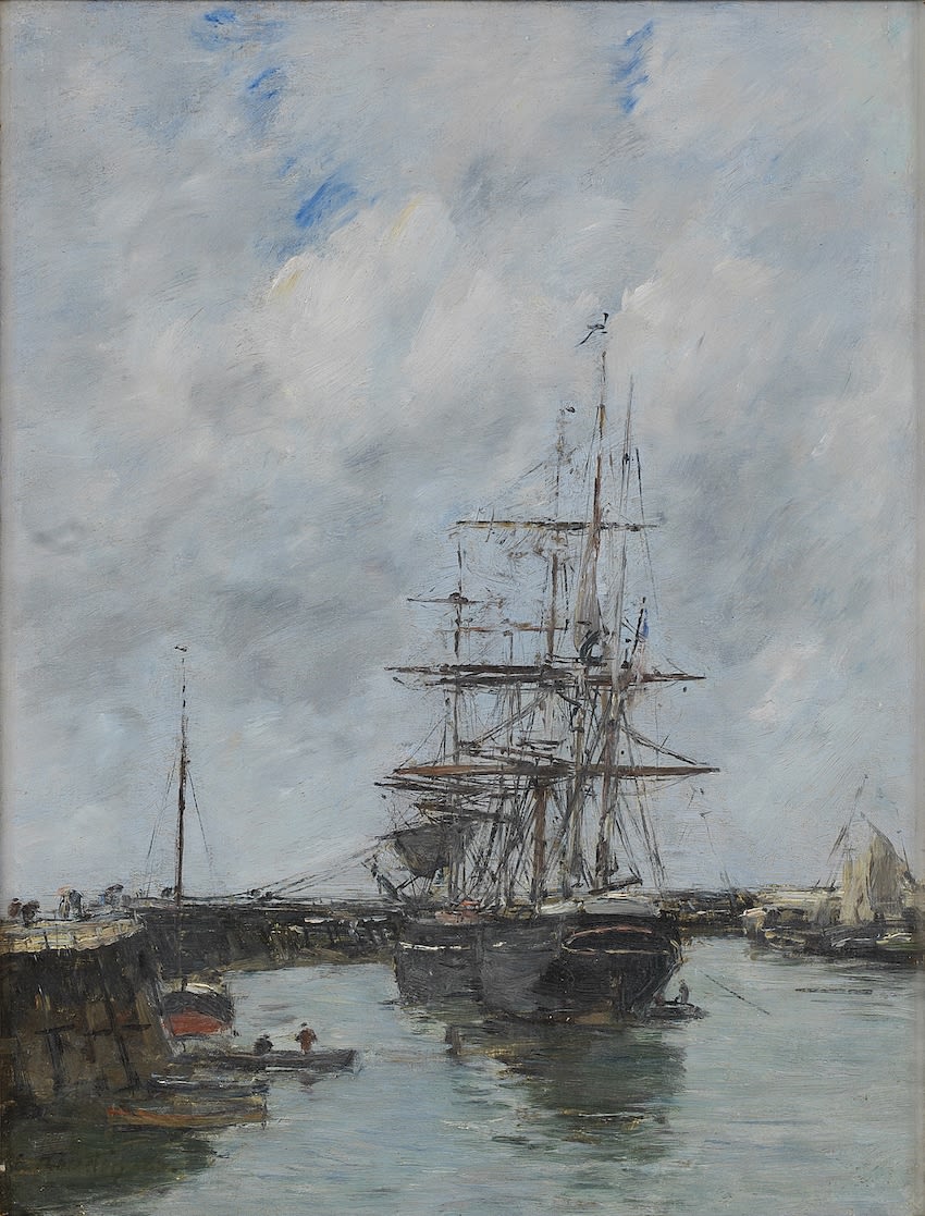 Eugène Boudin, Trouville, Jetée marée haute, 1885