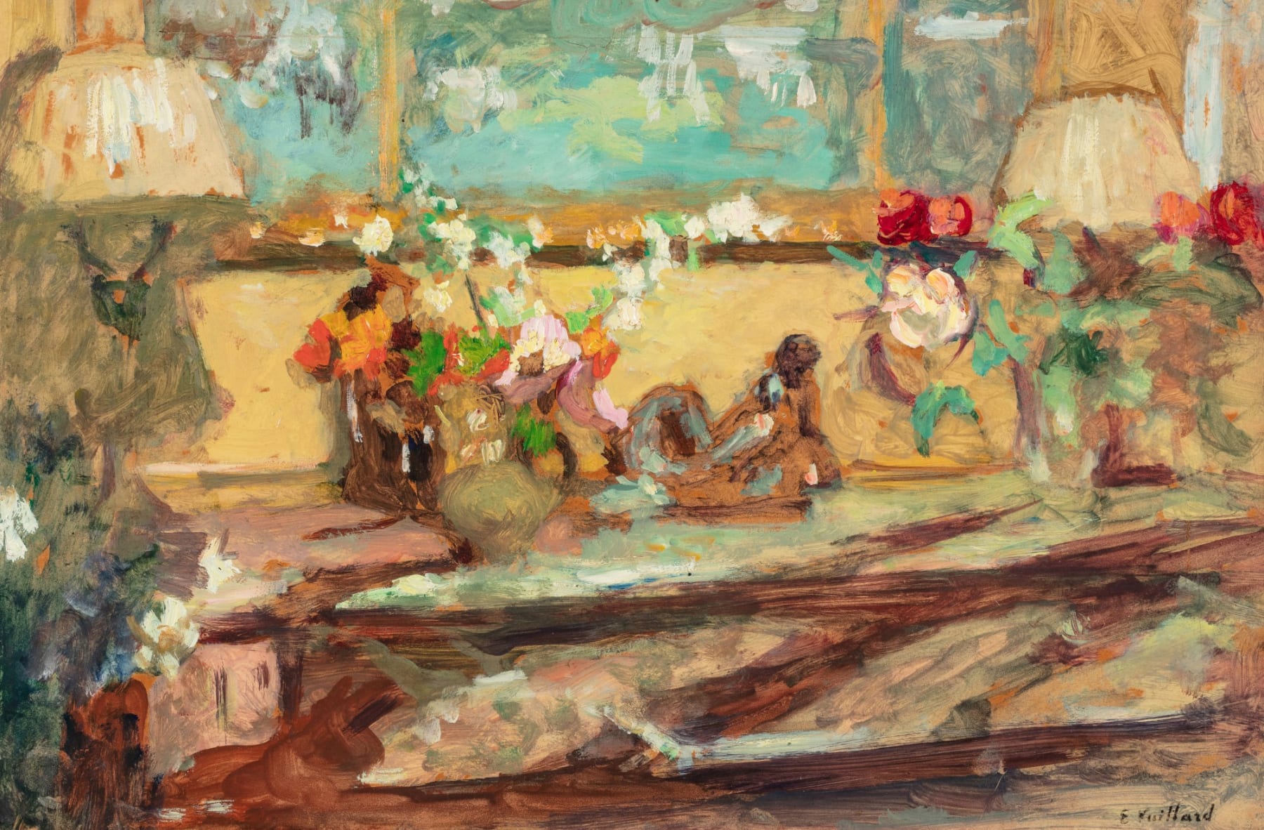 Édouard Vuillard, Fleurs sur une console, circa 1905