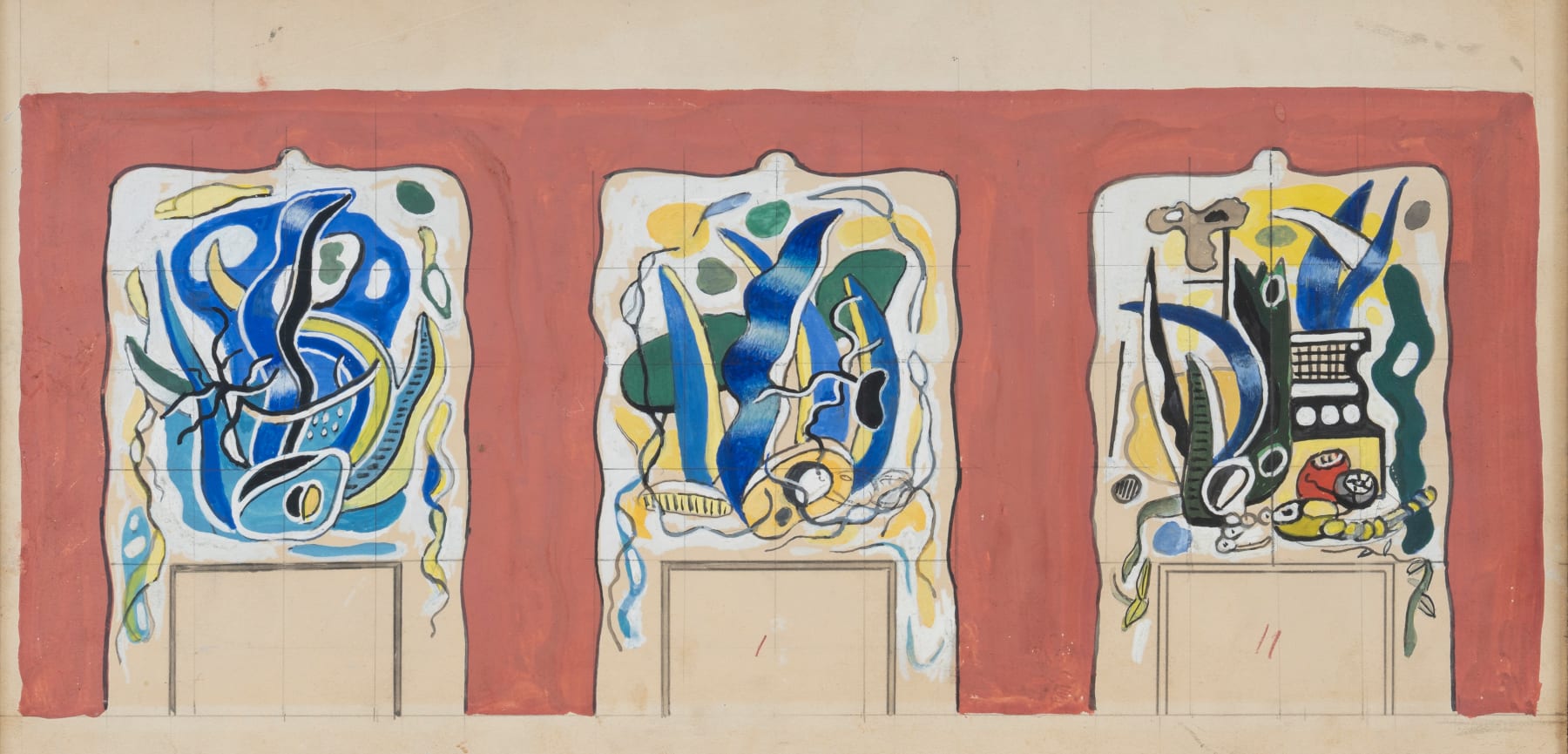 Fernand Léger (1881-1955), Projet pour le manteau de la cheminée de la demeure de Nelson Rockefeller à Pocantico, New York, 1938-39