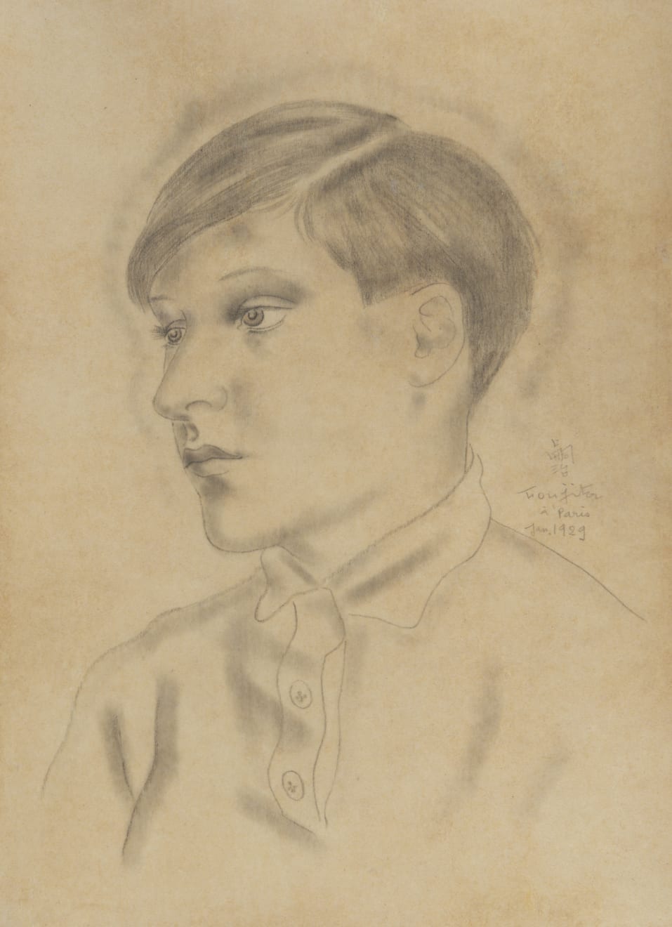Léonard Foujita, Portrait de Youki de trois-quart, 1929