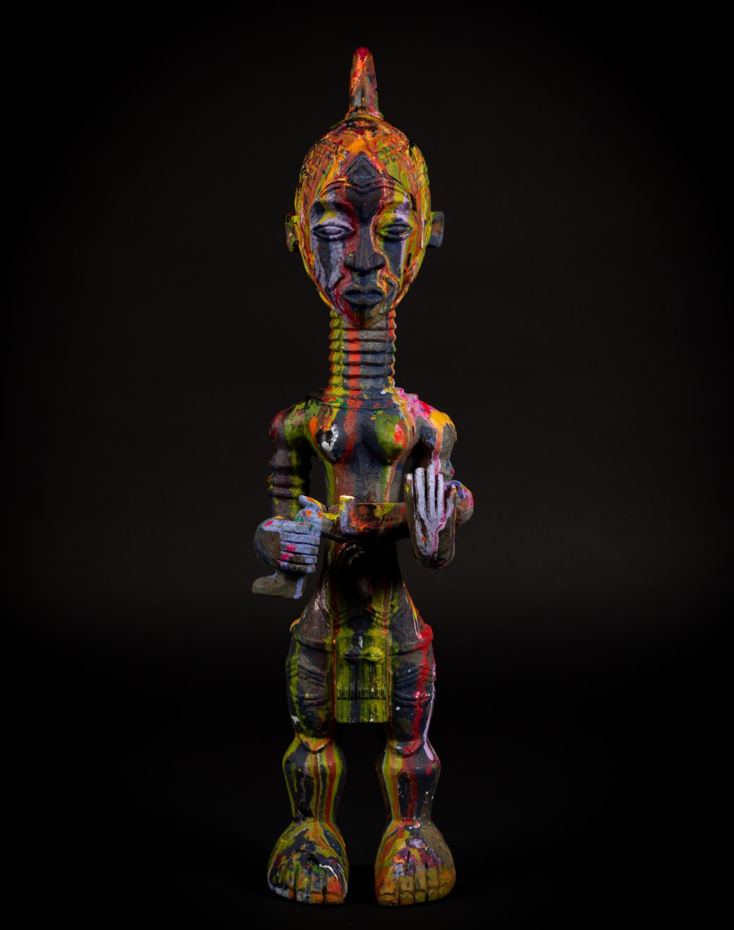 Painted Luba Sculpture, 19th - 20th century x 2019