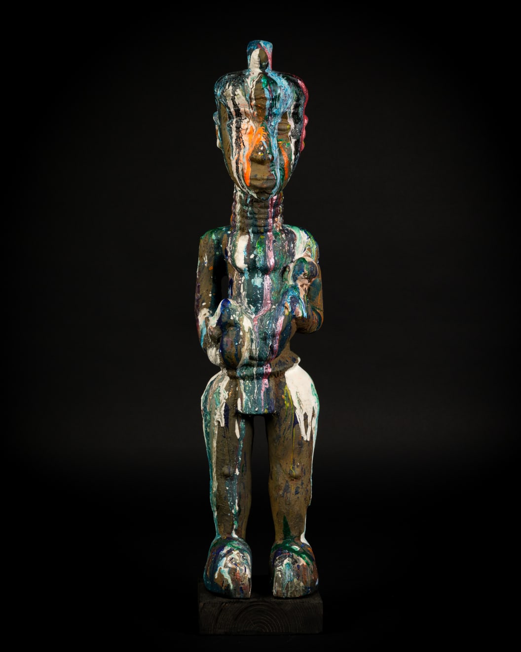 Painted Bena Lulua Sculpture , 19th - 20th century x 2019