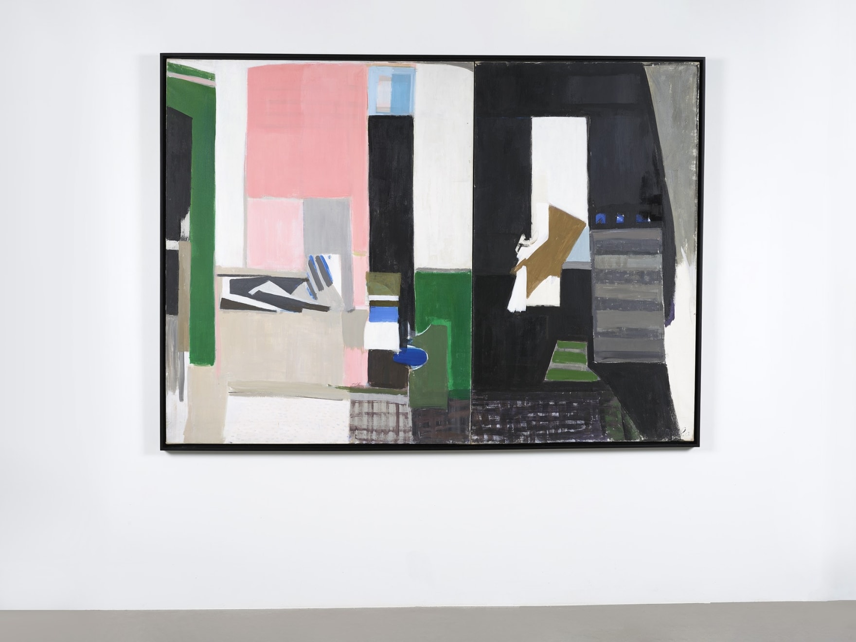 Janice Biala, Intérieur à grands plans noirs, blancs, rose (Interior with large black, white, pink planes), 1972