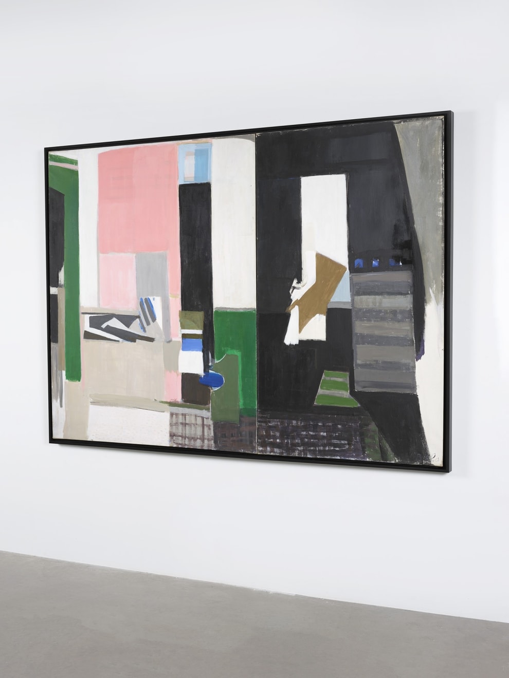 Janice Biala, Intérieur à grands plans noirs, blancs, rose (Interior with large black, white, pink planes), 1972