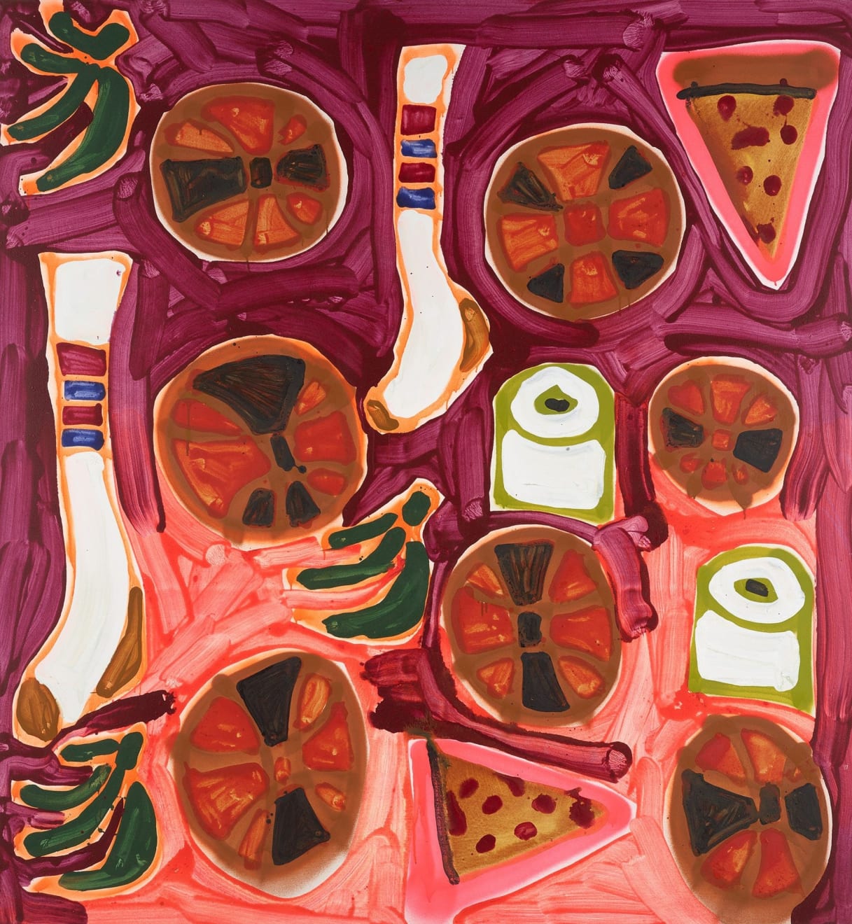 Katherine Bernhardt, Basketball in La Perla, 2015