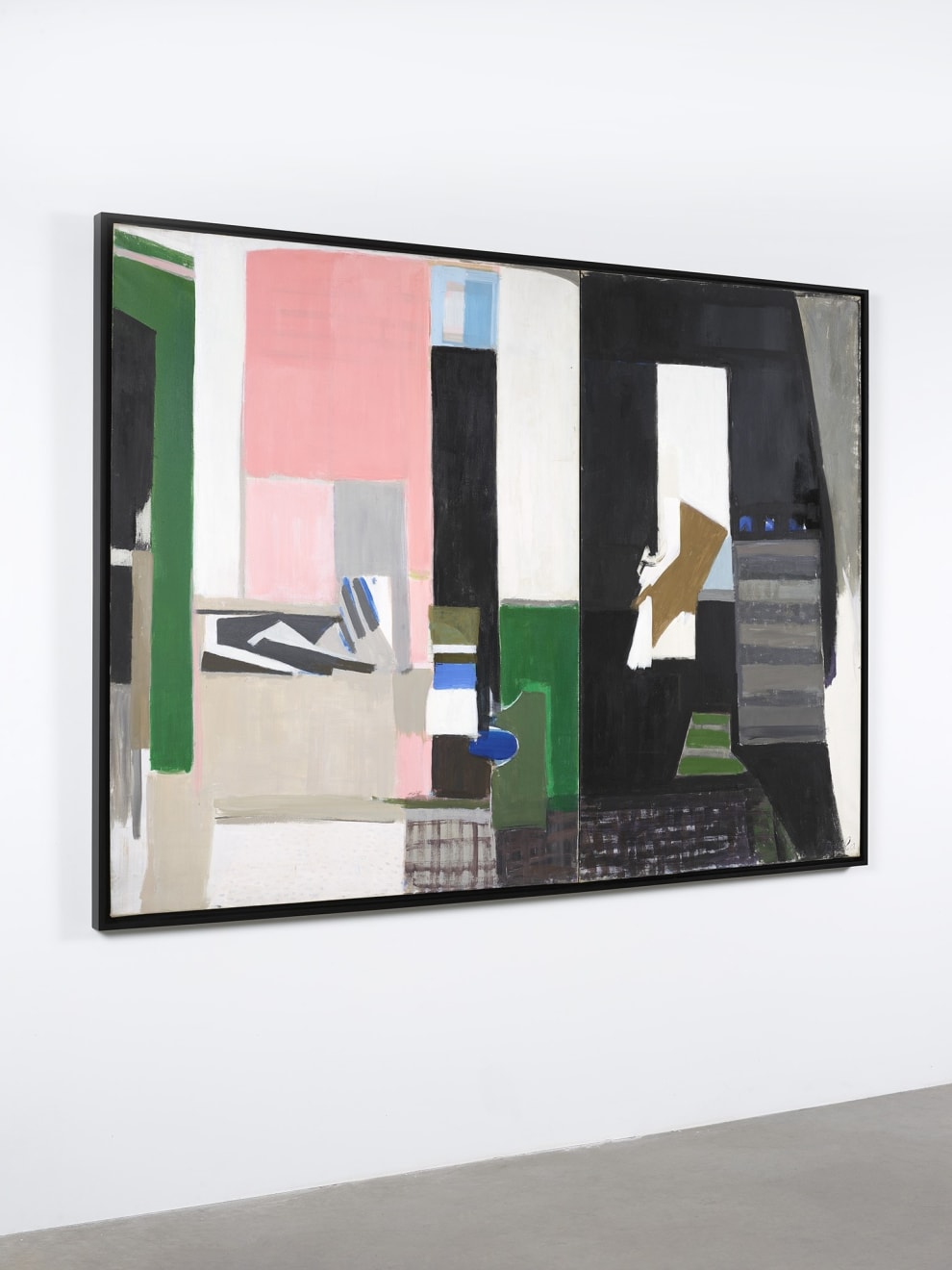 Janice Biala, Intérieur à grands plans noirs, blancs, rose (Interior with large black, white, pink planes), 1972