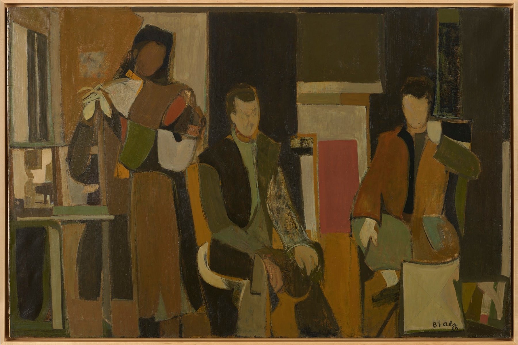 Janice Biala, Three Figures (Trois personnages: Parmenia Ekstrom, Pierre-Miguel Merlet, J. F. Jaeger), 1952-1953
