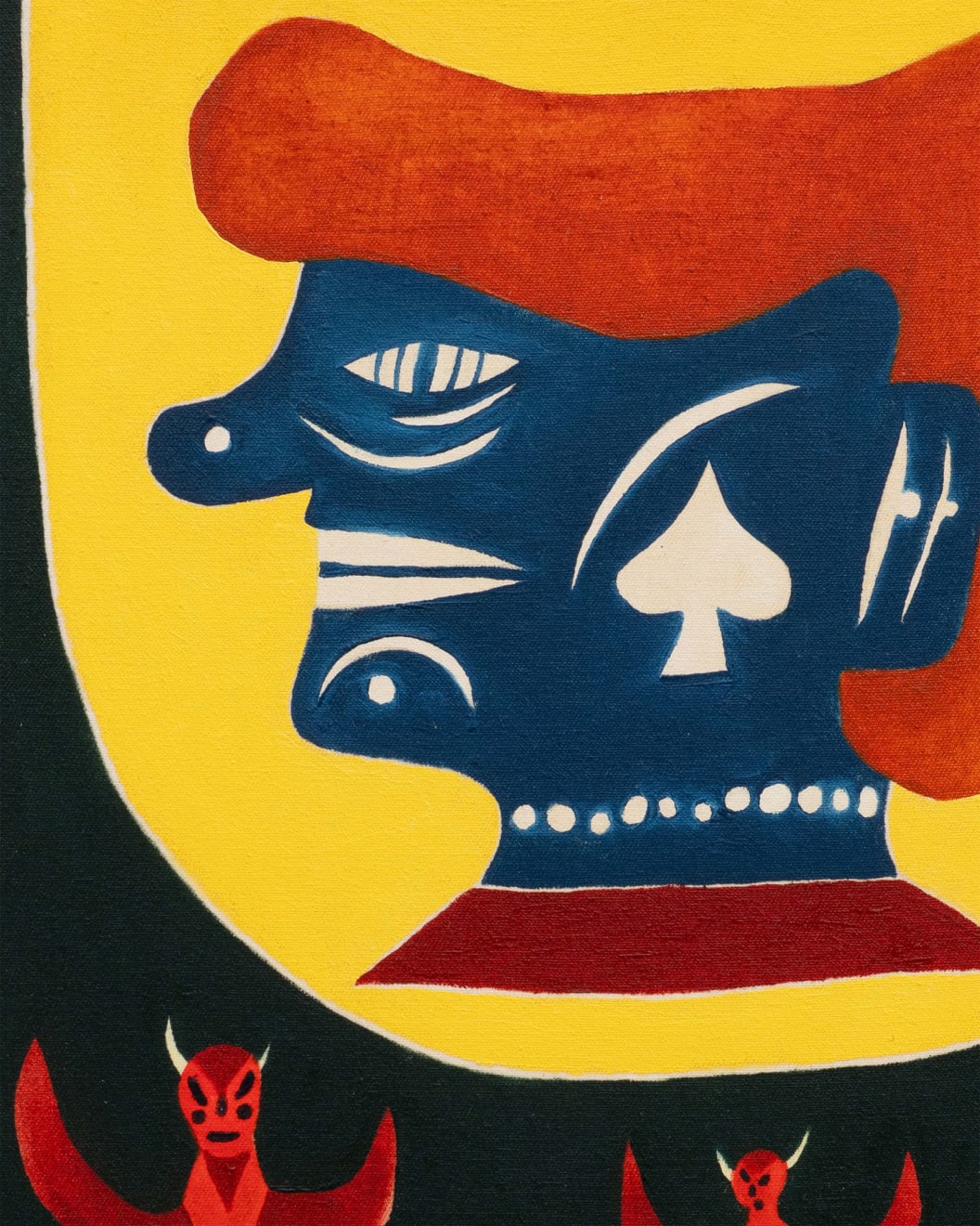 Peter Larsen, Blue Face with Chinese Orange Hair, 2024