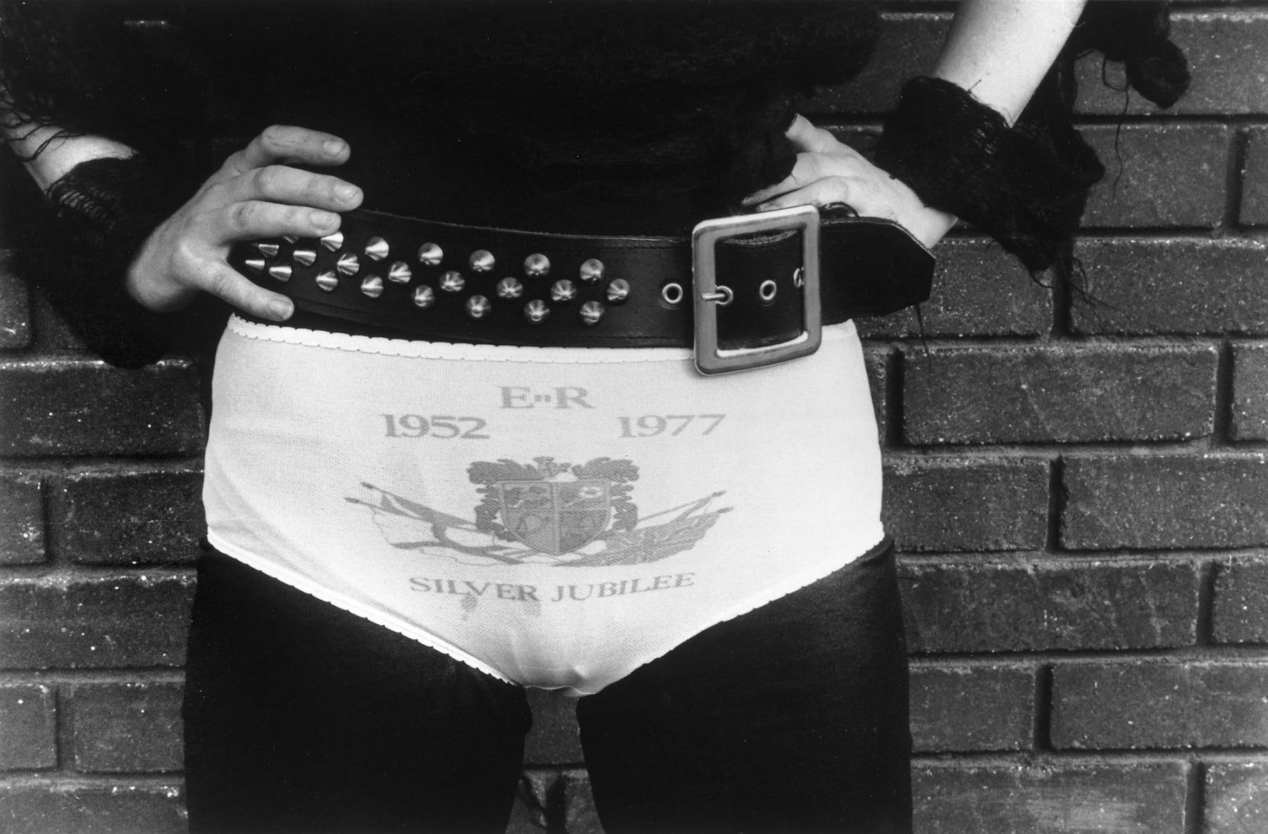 Caroline Coon, Ari-up, lead singer of The Slits in her Silver Jubilee Knickers, Sussex University, Brighton, 1977