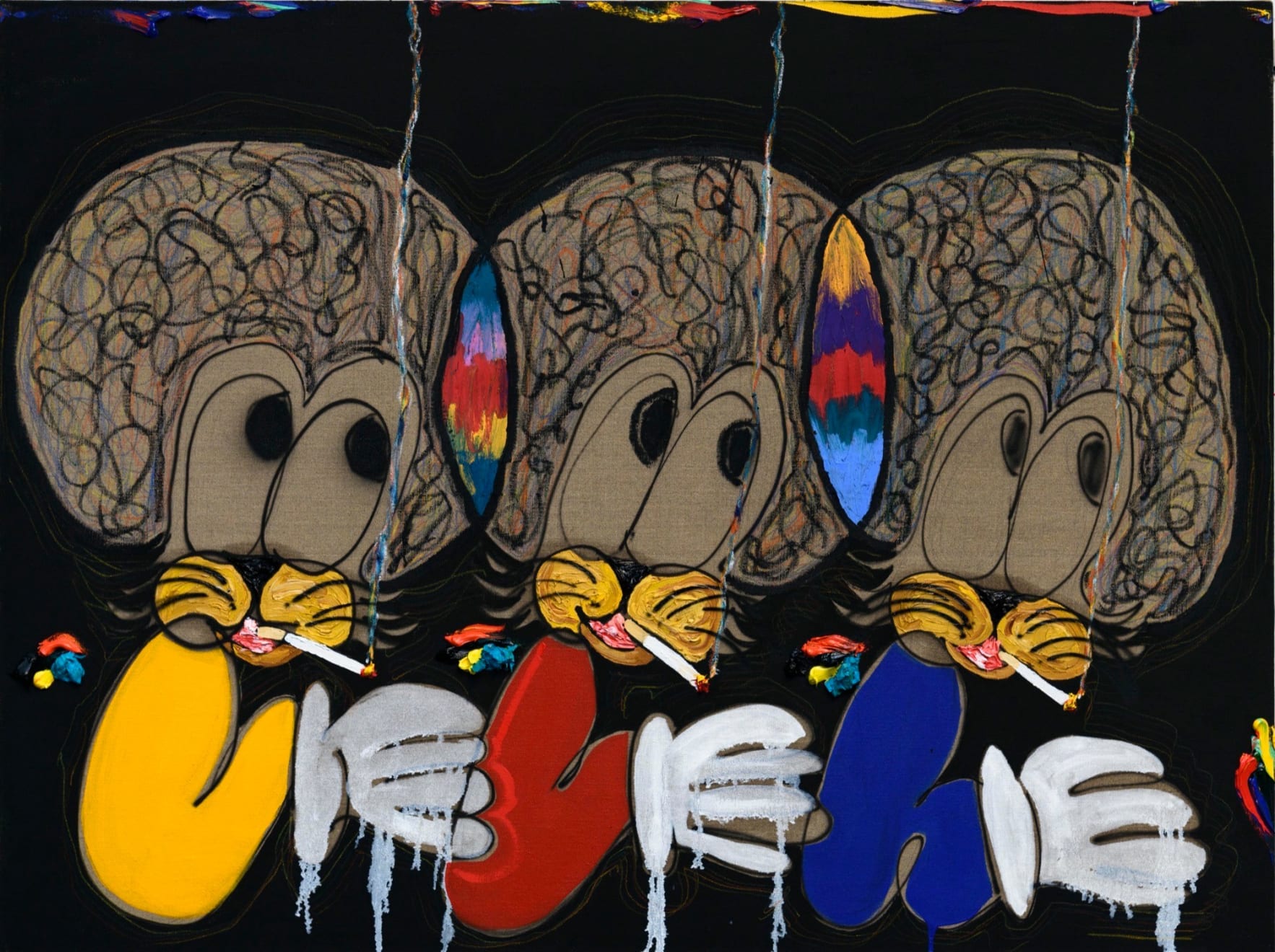 Devin Troy Strother, 3 Cats At Pianos, 2021