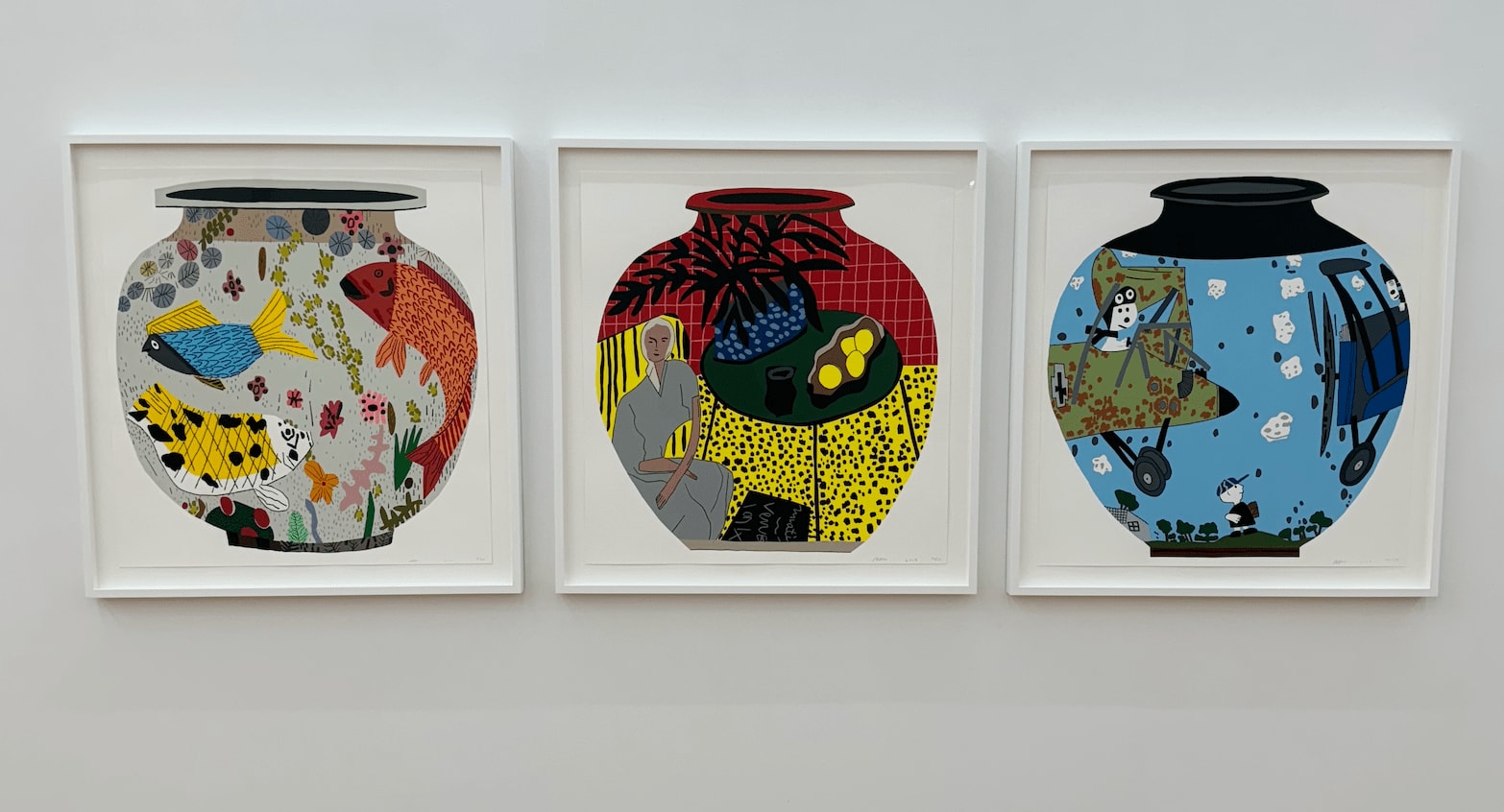 Jonas Wood, Fish Pot, Matisse Pot 4, Snoopy Pot, 2019-2020