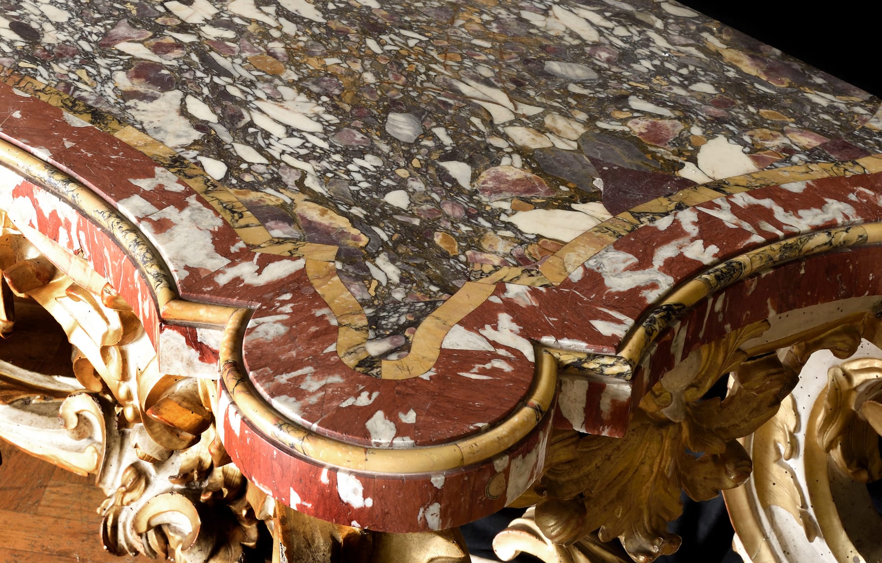 lacquered and gilded console table , Rome, early 18th Century