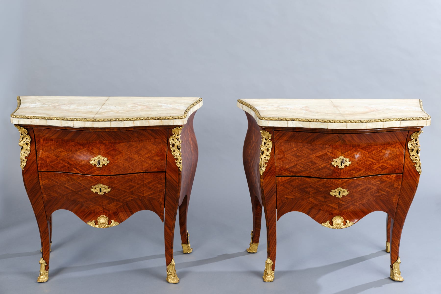 PAIR OF TWO-DRAWER COMMODES, Rome, 18th Century