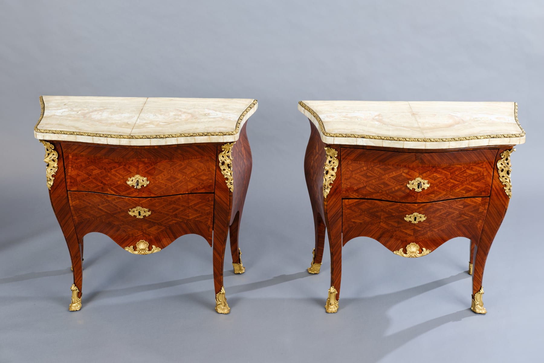PAIR OF TWO-DRAWER COMMODES, Rome, 18th Century