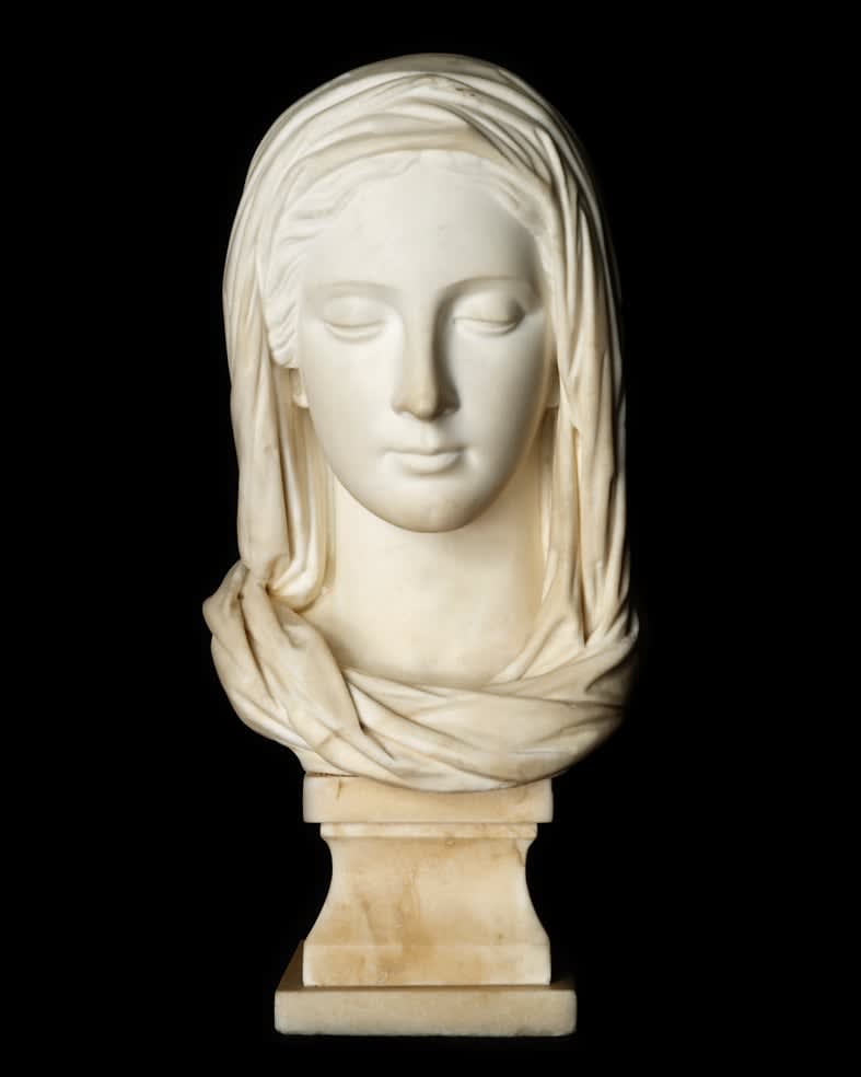 Platters, Veiled female face , 1863
