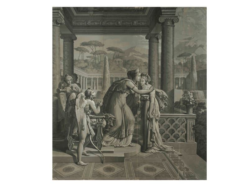 Merry-Joseph Blondel e Louis Lafitte, Series of 12 papiers peints, Dufour manufacture, Paris, early 19th sec.