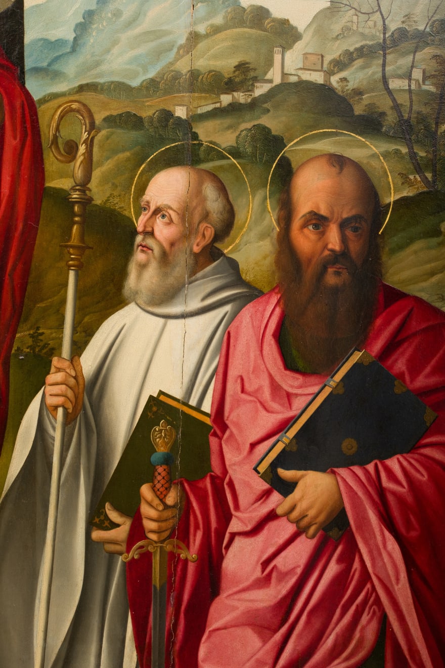 Girolamo da Santacroce, SAN GIOACCHINO TRA I SANTI PIETRO, MARCO, BERNARDO E PAOLO, 1525-1530 circa