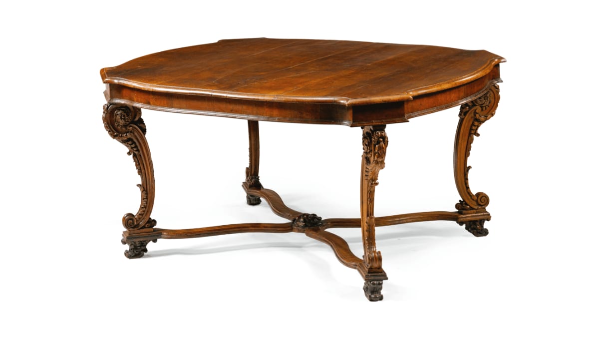Walnut center table, Genoa mid-18th century