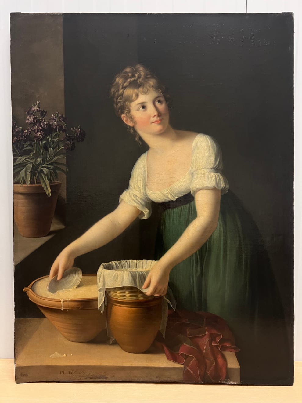 Marie-Victoire Lemoine, Young woman making Cheese