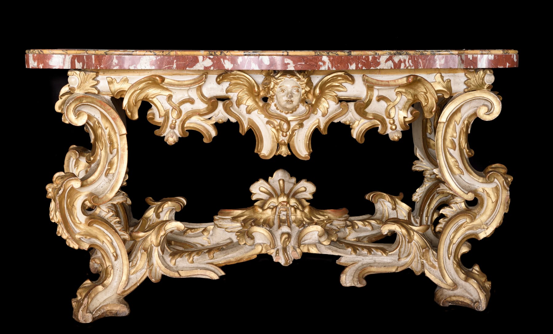 lacquered and gilded console table , Rome, early 18th Century