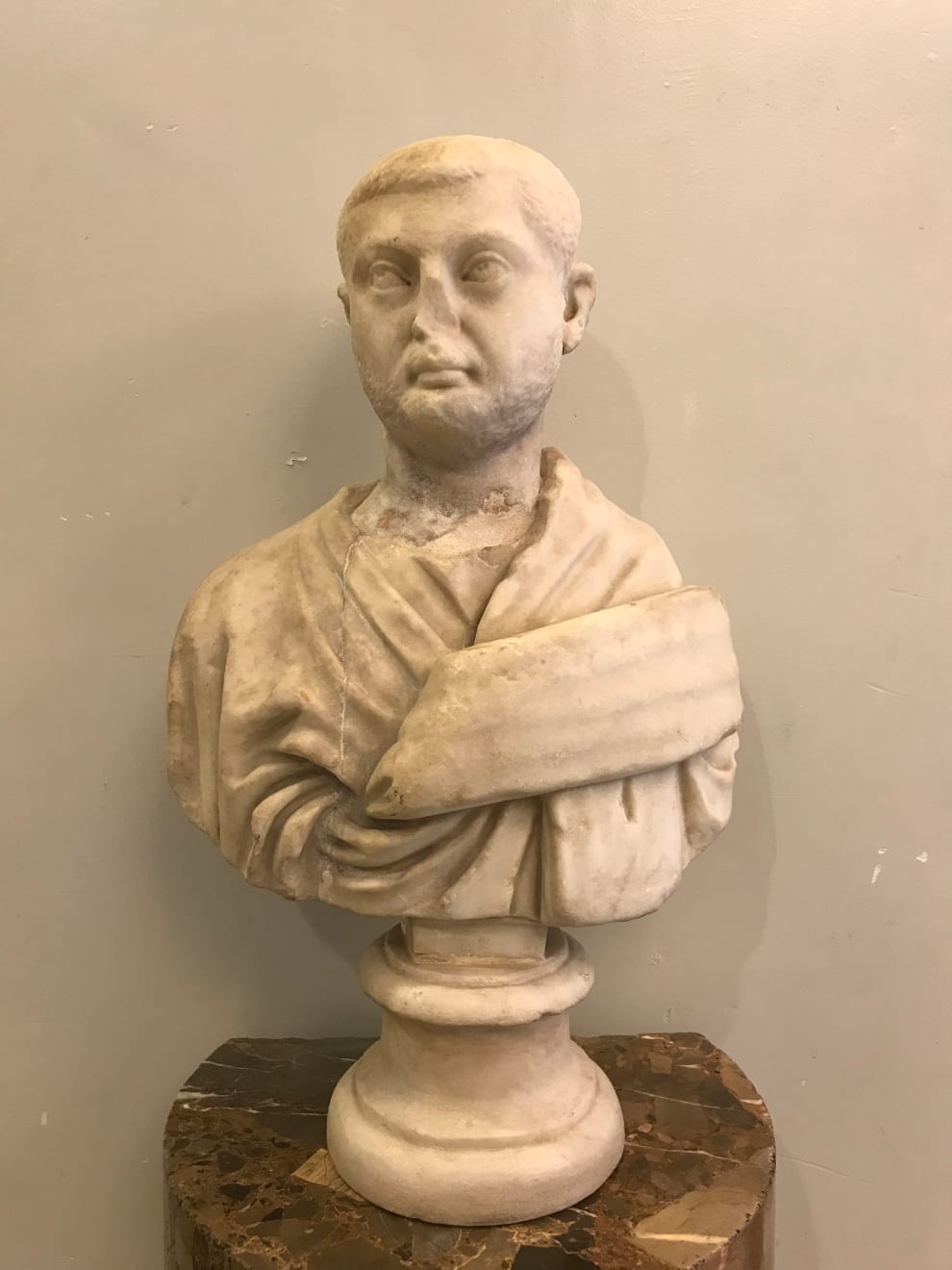 Private male portrait ca. 240-250 A.D. on relevant ancient bust