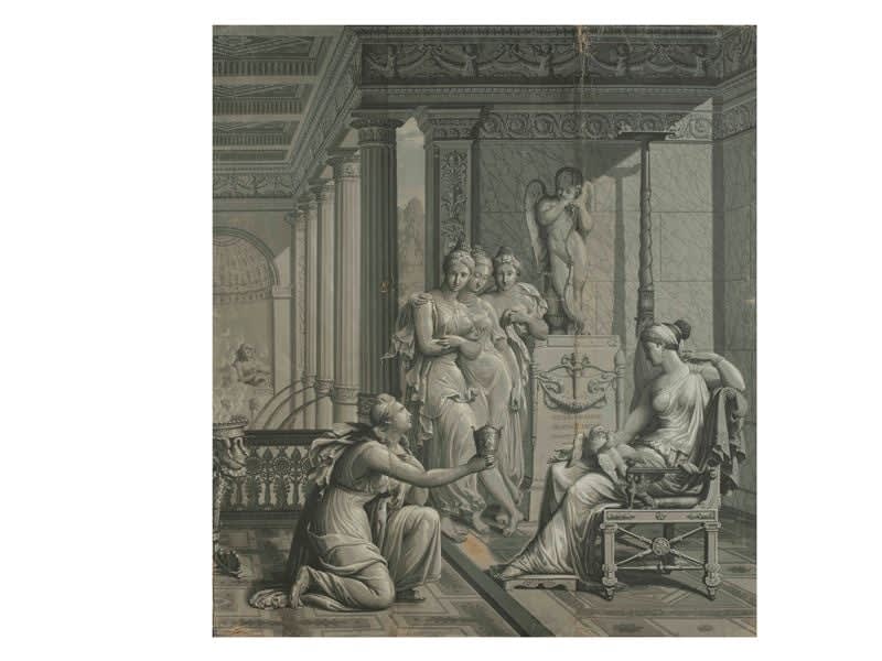 Merry-Joseph Blondel e Louis Lafitte, Series of 12 papiers peints, Dufour manufacture, Paris, early 19th sec.