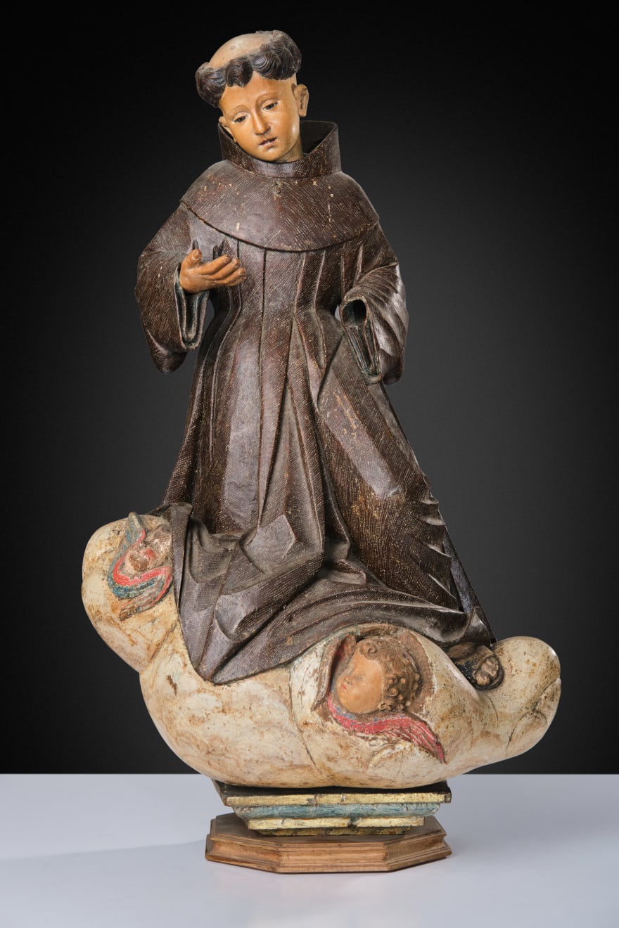 Polychrome wood sculpture depicting St. Anthony, Spain, XVII century