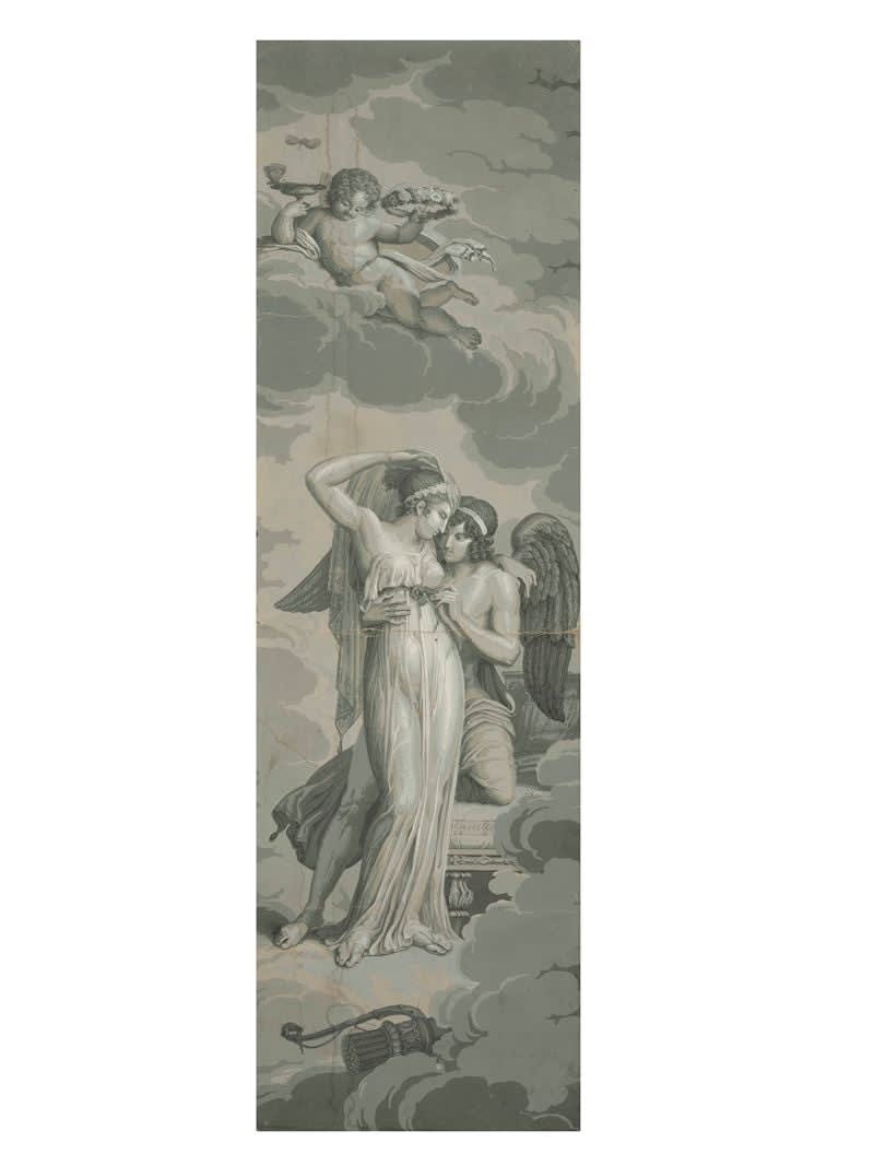 Merry-Joseph Blondel e Louis Lafitte, Series of 12 papiers peints, Dufour manufacture, Paris, early 19th sec.