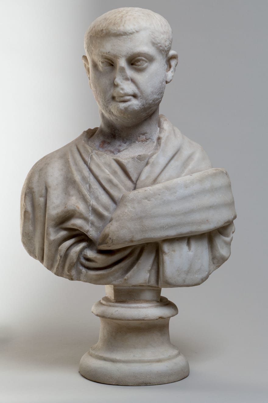 Private male portrait ca. 240-250 A.D. on relevant ancient bust