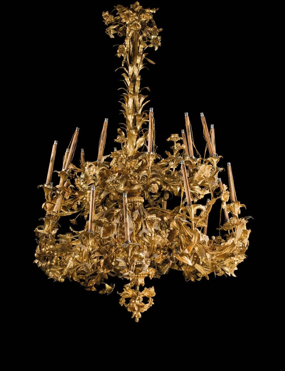 GILT BRONZE CHANDELIER, 19TH CENTURY