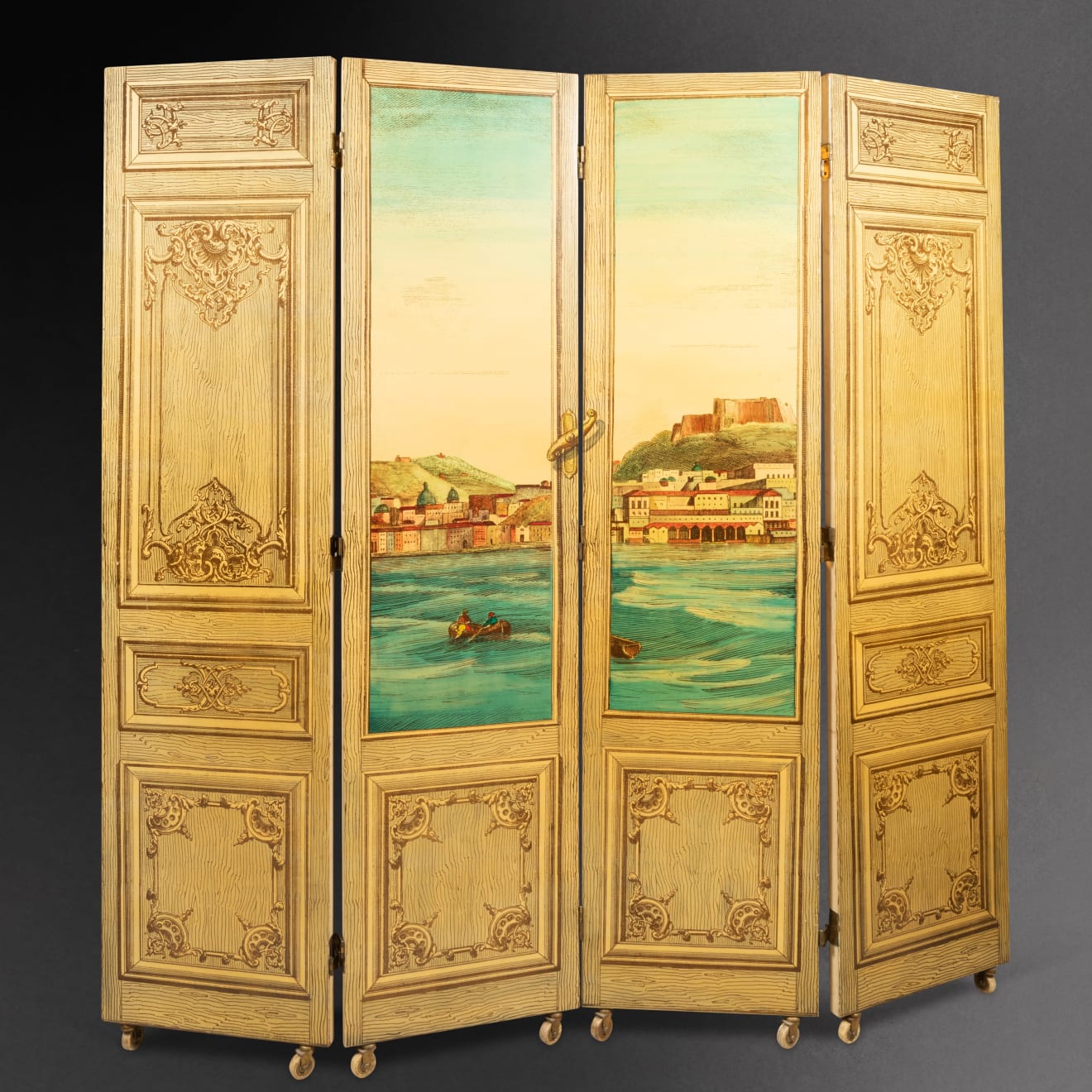 Piero Fornasetti, Screen with decoration of an open closet., Prod. Italy, 1990s