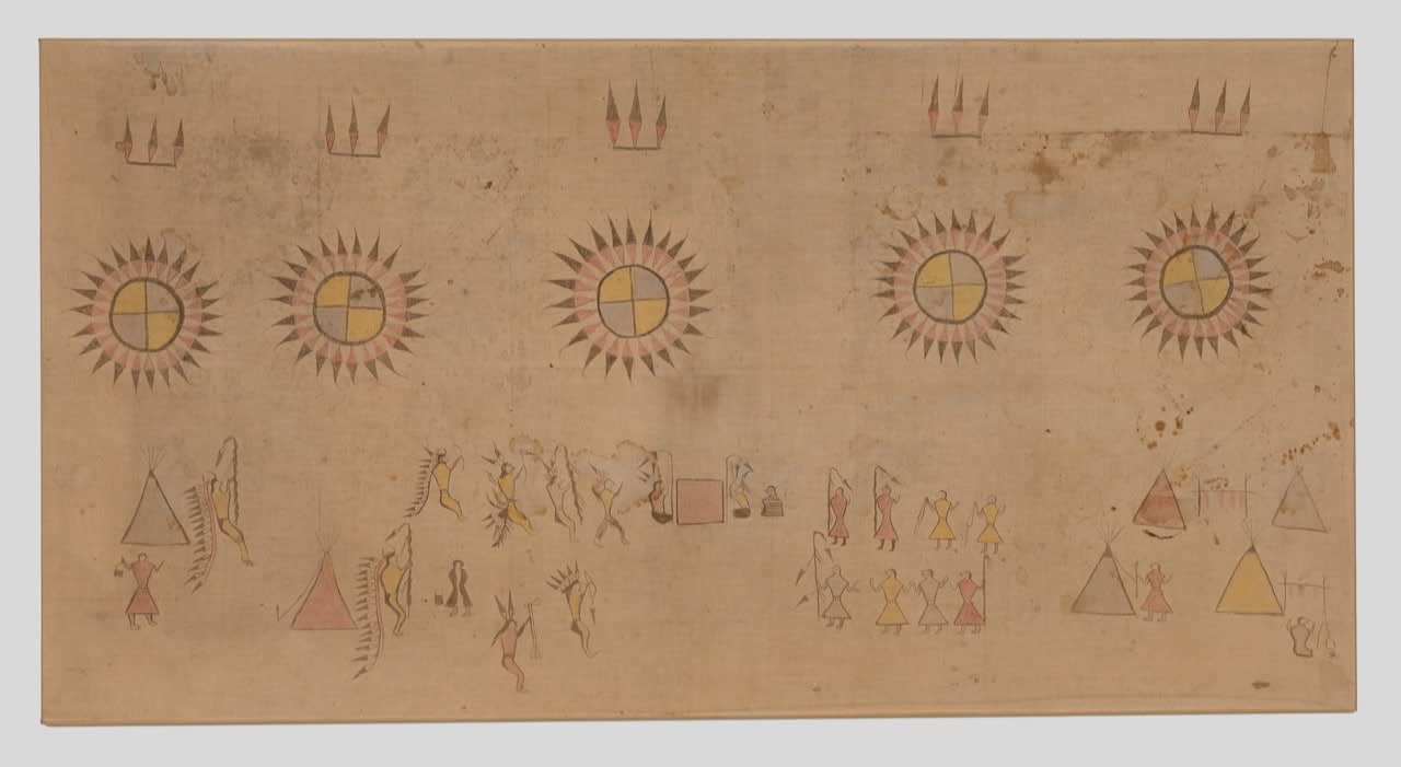 Cante-Wanika (No Heart), Sioux Muslin Painting, 1860s-1870s