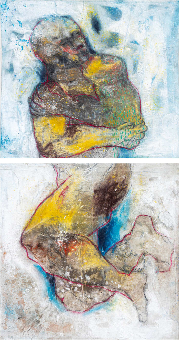 Sadikou Oukpedjo, Untitled #12, série Combat de coqs - diptyque, 2020