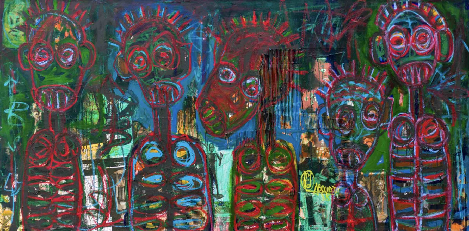 Aboudia, Masquerade #13, 2019